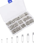 46 PCS Safety Pins, Premium Safety Pins Metal Silver Sewing Pins Set Durable Assorted 7 Sizes 19Mm - 54Mm for Home Office Use Art Craft Sewing Jewelry Making