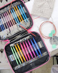 60Pcs Interchangeable Circular Knitting Needles Set with Case 13 Pairs of Aluminum Circular Knitting Needle for Handmade DIY Knitting with Knitting Accessories,(2.75Mm-10Mm)