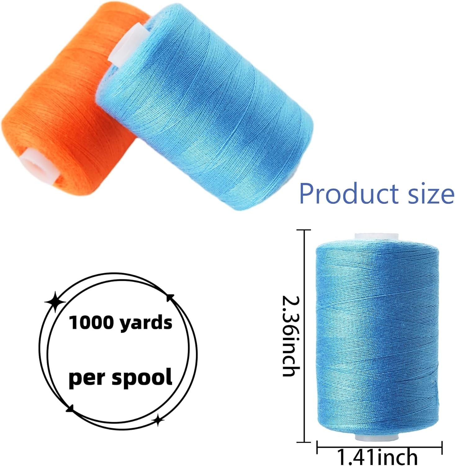 Sewing Thread Kit 20 Colors Polyester Sewing Thread Set 1000 Yards per Spool Black & White for Sewing Machine, Hand Stitching and Quilting Use