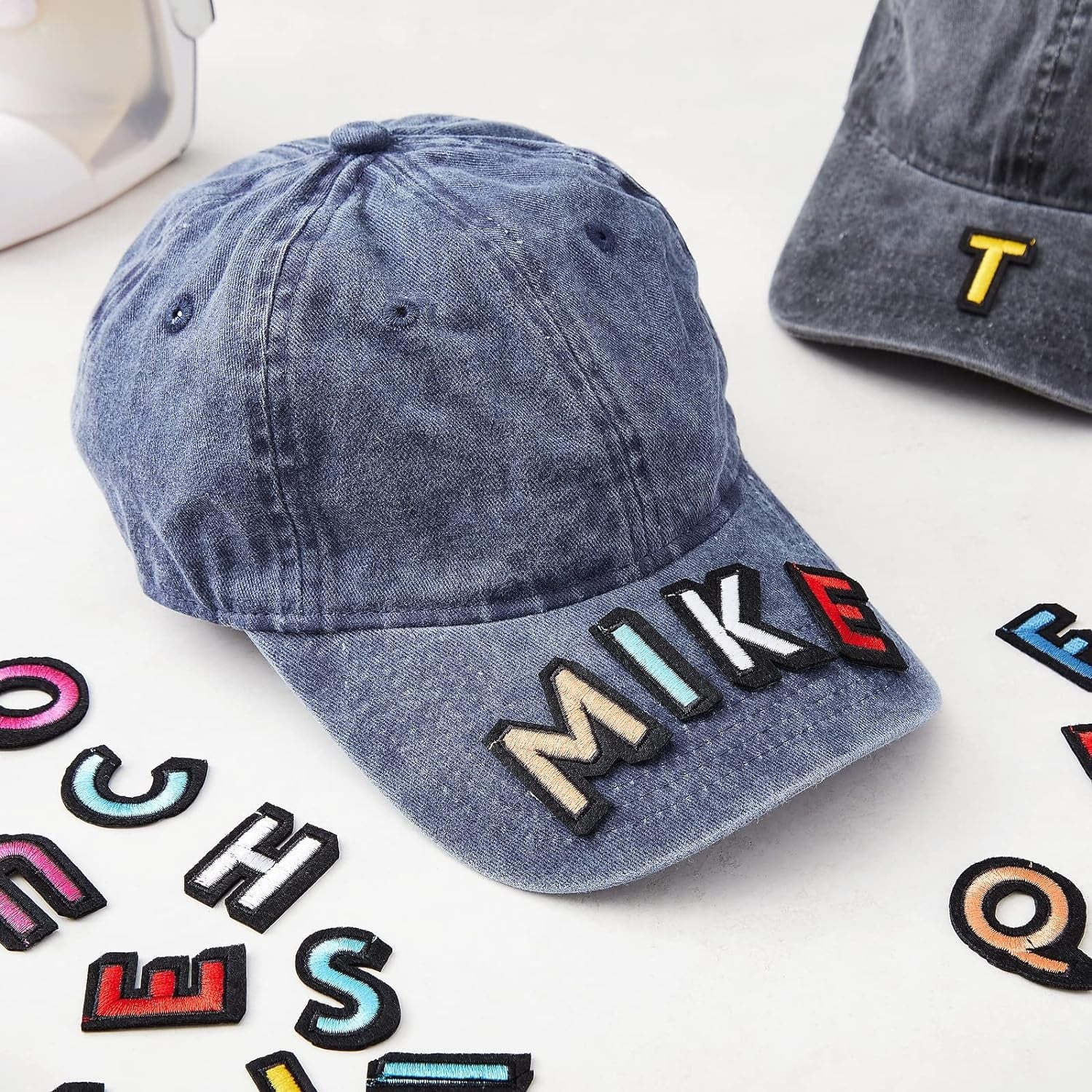 104 Pieces Iron on Letters for T-Shirts, 4 Sets of 26 Embroidered Alphabet A-Z Patches for Denim Jackets, Hats, Fabric (1 In)