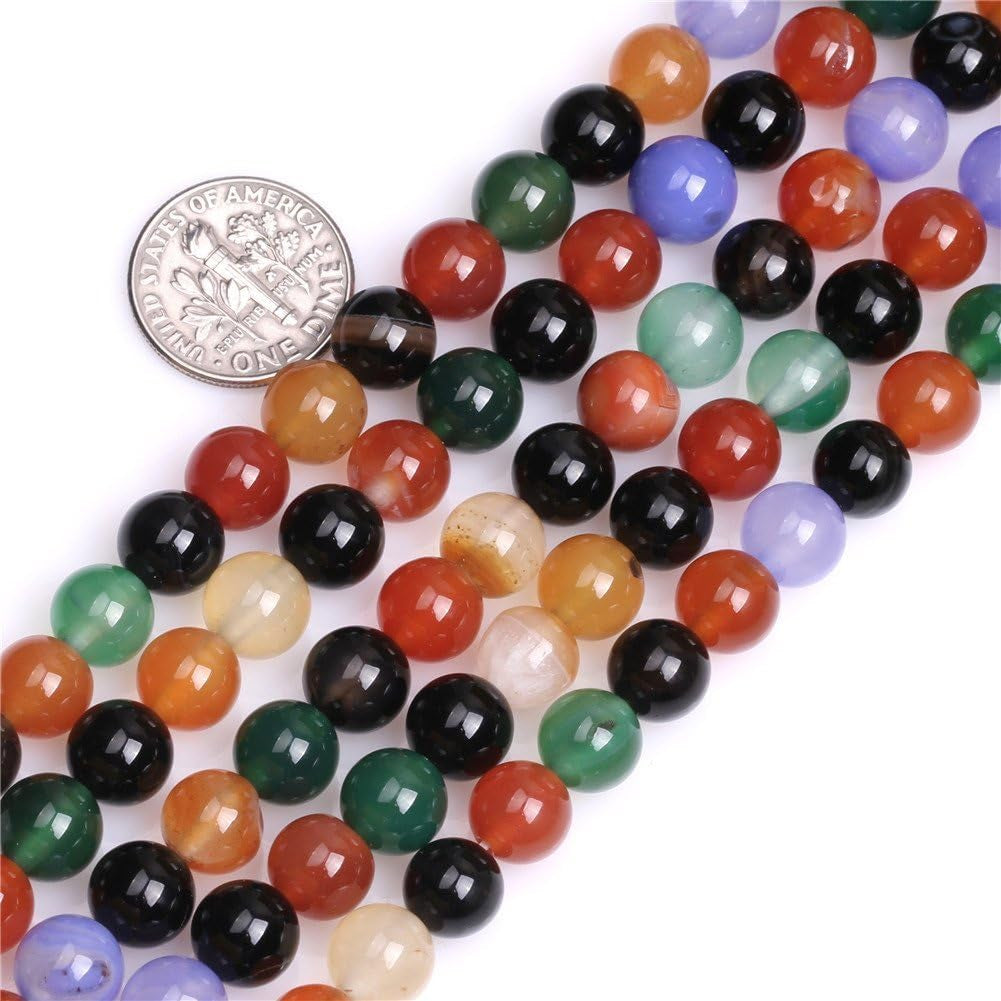 12Mm Natural Indian Agate Beads round Gemstone Loose Beads for Jewelry Making (31-33Pcs/Strand)