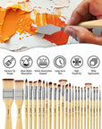26Pcs Paint Brush Set, Professional Paintbrushes with Palette Knife and Cloth Roll, Artist Paint Brushes for Acrylic Painting, Oil, Watercolor & Gouache, Adults Kids Art Painting Tools Supplies