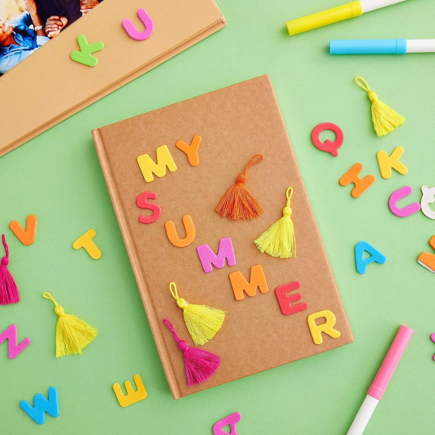 1300 Pieces Small Foam Letter Stickers for Crafts, 50 Sets of Adhesive A-Z Alphabets for Kids (6 Colors)