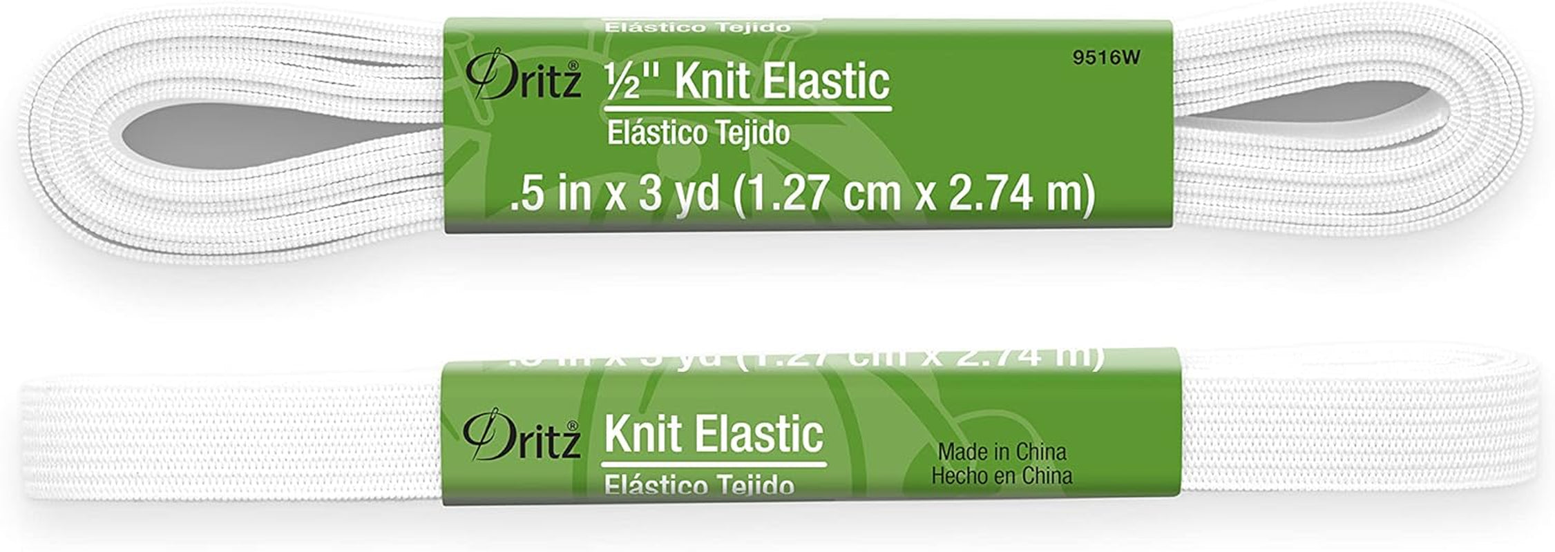 Knit X, White Elastic, 1/2-Inch by 3-Yard