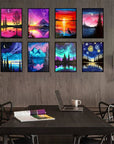 12 Pack Diamond Painting Kits for Adults 5D Diamond Art Kit Paint by Number for Beginners, DIY Paint with round Full Drill Diamonds Paintings Gem Art for Home Wall Decor Gift (12X16 Inch