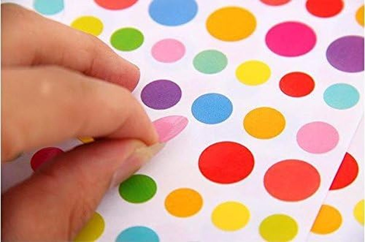18 Sheets 1512 Pcs Colorful Dot Heart and Star Shape Self Adhesive Stickers, for Scrapbooking and Kid DIY Arts Crafts (Mixed Dots,Hearts,Stars, 18 Sheets)