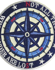 Not All Those Who Wander Are Lost Patch - 3.5 Inches, Compass Hiking Adventure Outdoor Patch - Cool Embroidered Patch - Iron On/Sew on Patches