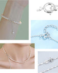 925 Sterling Silver Necklace Clasps - 5Mm Spring Clasps for Jewelry Making, Sterling Silver 4Mm Jump Rings, Jewelry Clasps and Closures, Suitable for Jewelry Making Necklace (Sterling Silver)