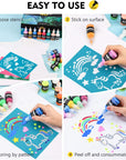 3D Fabric Paint,  40 Colors Permanent Textile Paint with 3 Brushes and Stencils, Permanent Fabric Paint with Fluorescent, Glow in the Dark, Glitter, Metallic Colors for Clothing, T-Shirt, Glas