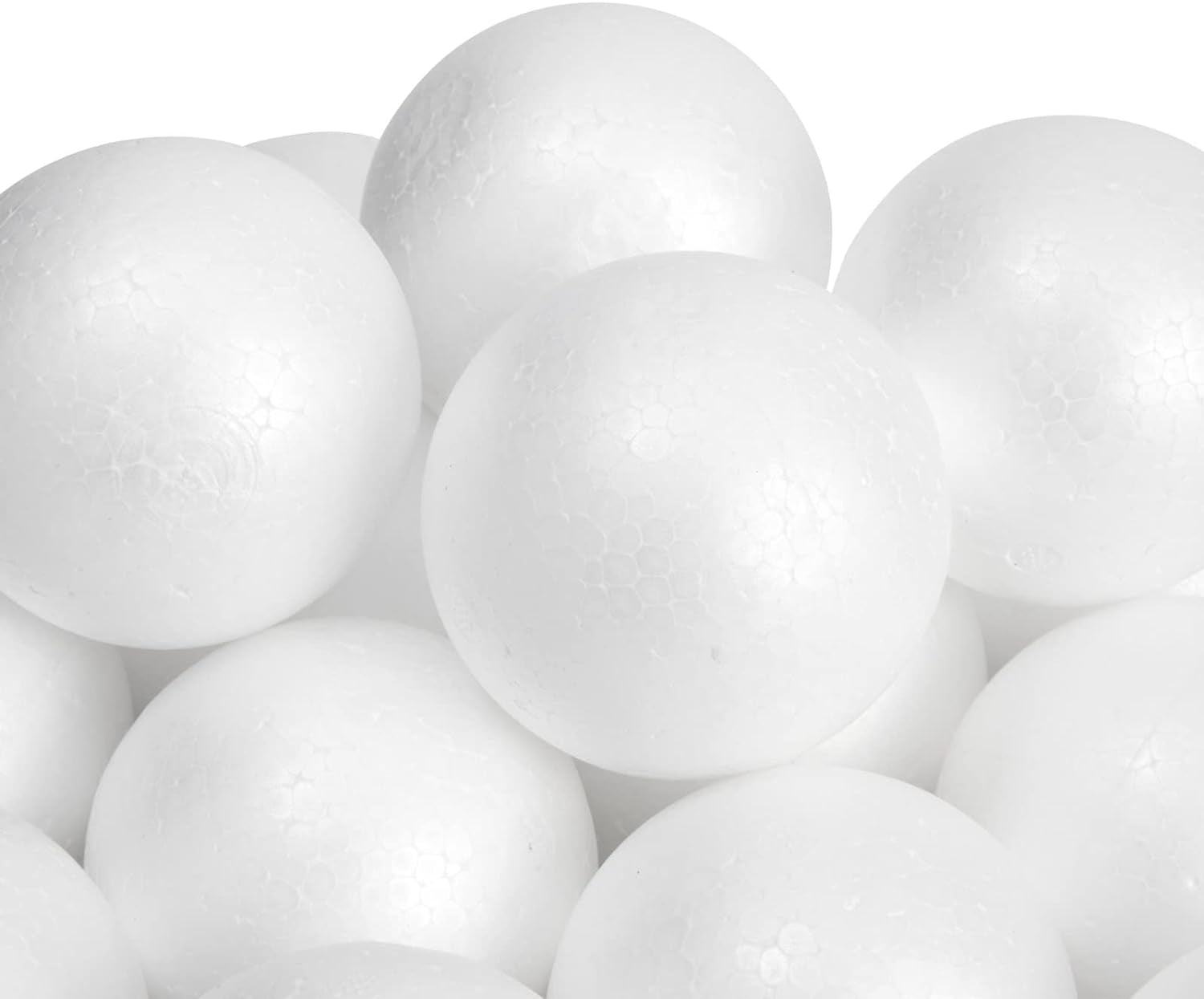 24 Pack 3 Inch Foam Balls for Crafts, Smooth Polystyrene Spheres for DIY Decorations, Classroom Projects
