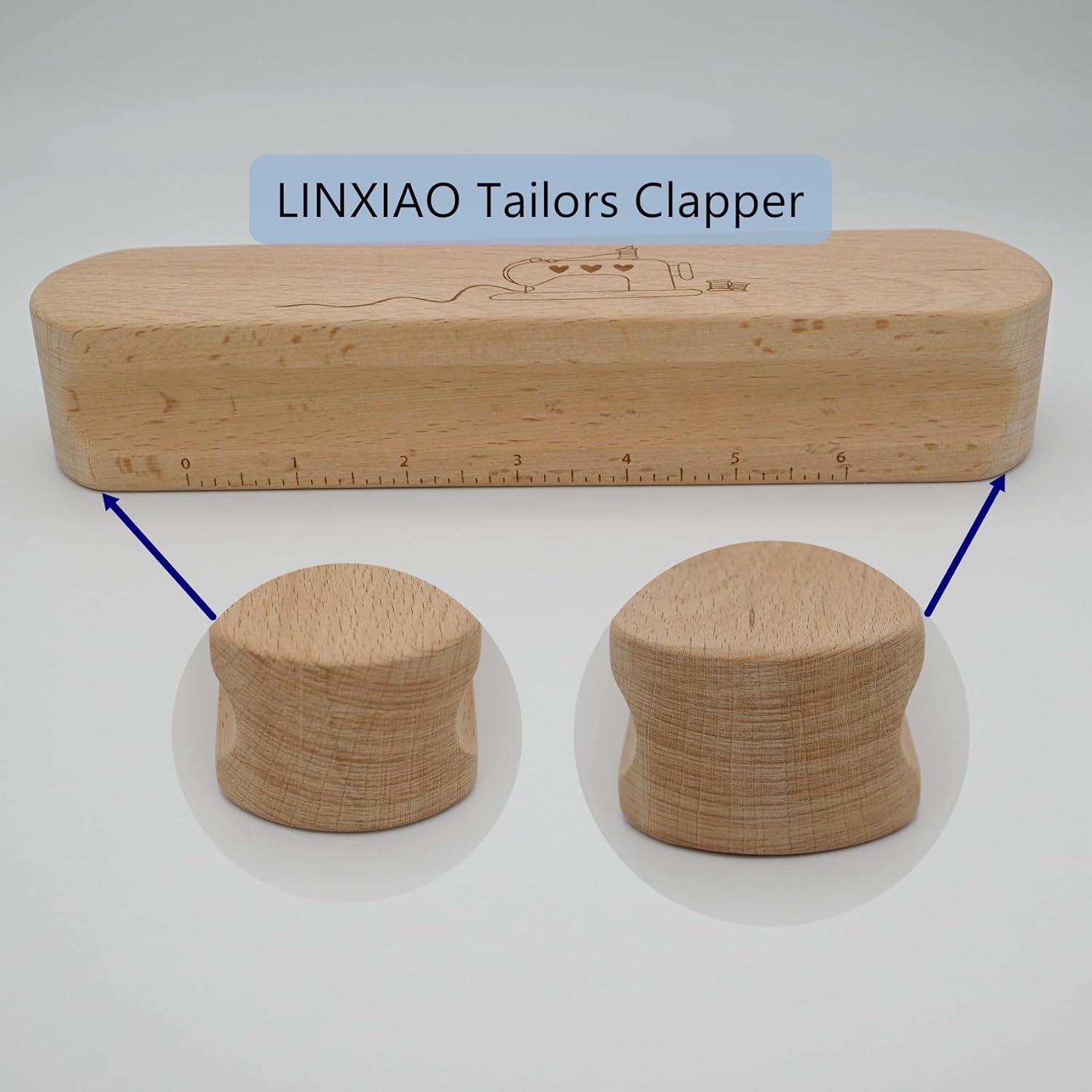 Hardwood Tailors Clapper for Ironing and Quilting, Professional Sewing Tool for Flattening Fabrics,Sewing and Point Pressing 1