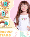 52 Pieces Chenille Letter Patches A-Z Alphabet Iron on Patches Bulk Gold Glitter Border Repair Embroidered Patch for Clothing Caps Sweaters Bags Jackets Shirt(Bright Color, Cute Style)
