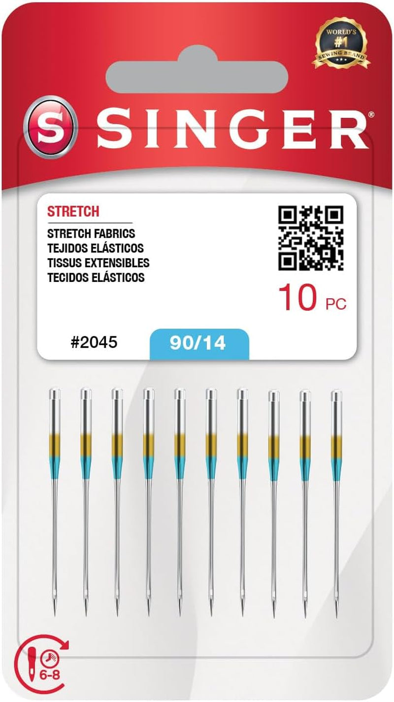 10-Pack Stretch 2045 Sewing Machine Needles, Size 90/14