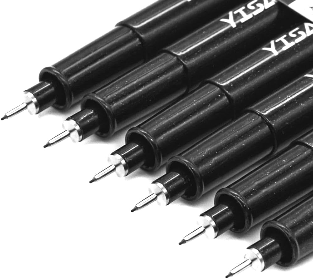 Ultra Fine Tip Pens,Writing Pens,0.25Mm,Fine Point,No Bleed,Art Markers for Drawing,Bible,Manga,6 PCS,70320