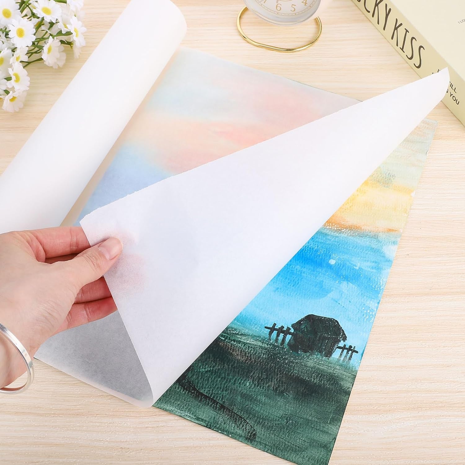 Tracing Paper Roll 12In X 25Yd, White Trace Paper Pattern Paper Translucent Tracing Paper for Sewing, Drawing, Sketching, Gift Wrapping