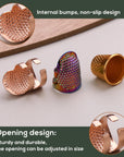 8 Pcs Metal Sewing Thimble, Adjustable Thimble for Hand Sewing Finger Protector,Diy Sewing Tools Accessories, Sewing Thimble Cap with Plastic Storage Box