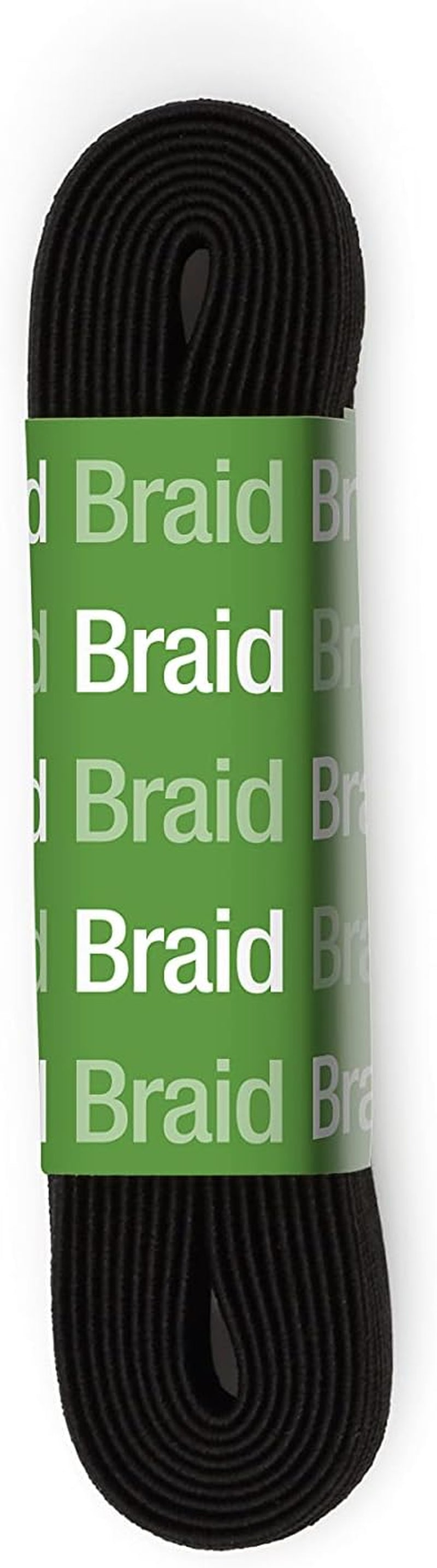 X, Black Braided Elastic, 1/2-Inch by 1-1/2-Yard