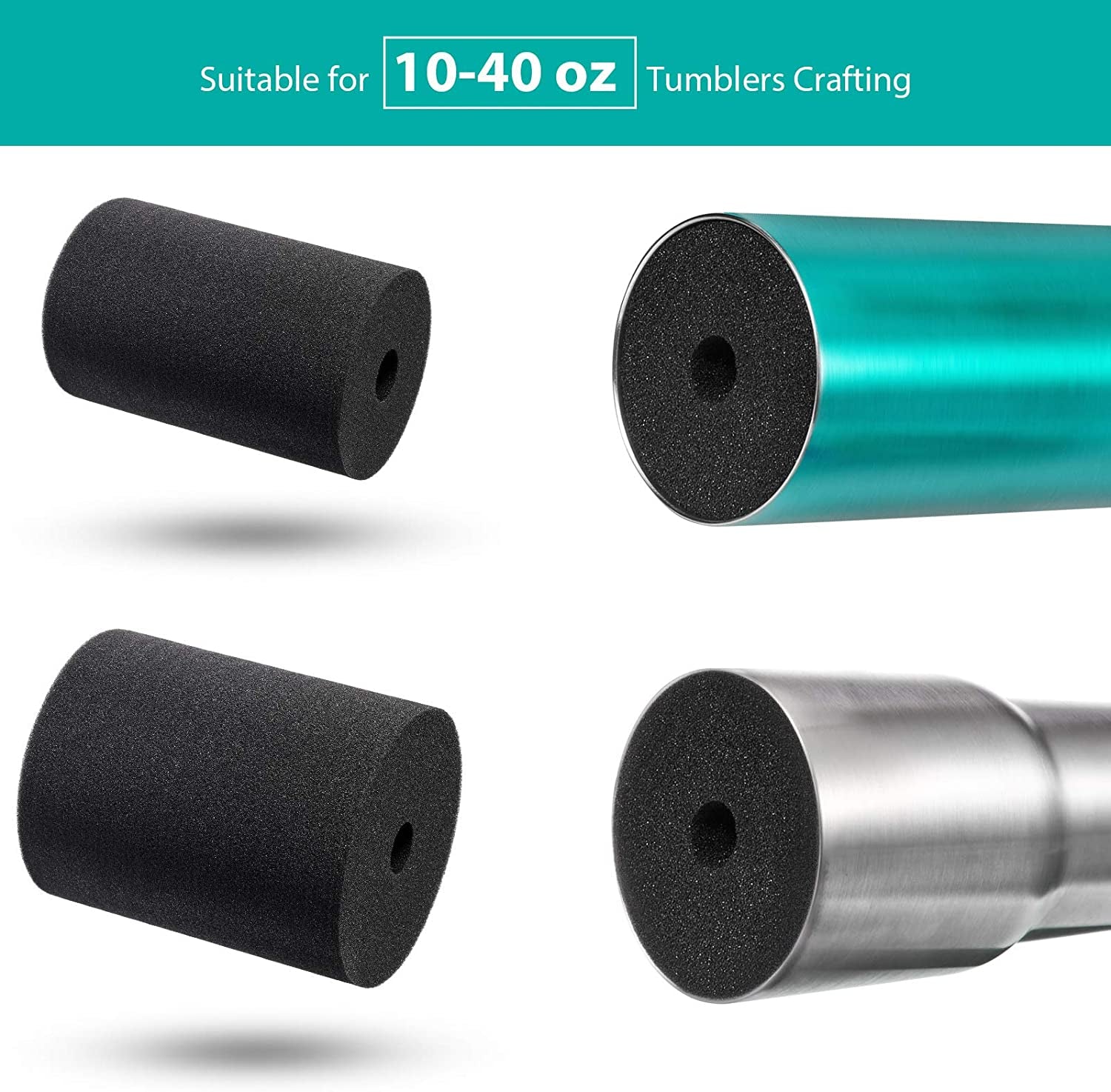 Cup Turner Foam Black Cup Turner Inserts for Tumbler Cup Elastic Sponge for Tumblers Crafting 10 Oz to 40 Oz (4)