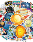 65Pcs Space Vinyl Stickers Pack for Laptop Water Bottle, Solar System Stars Planets Waterproof Stickers for Kids Teachers Students, Astronaut Galaxy Stickers for Scrapbook Luggage