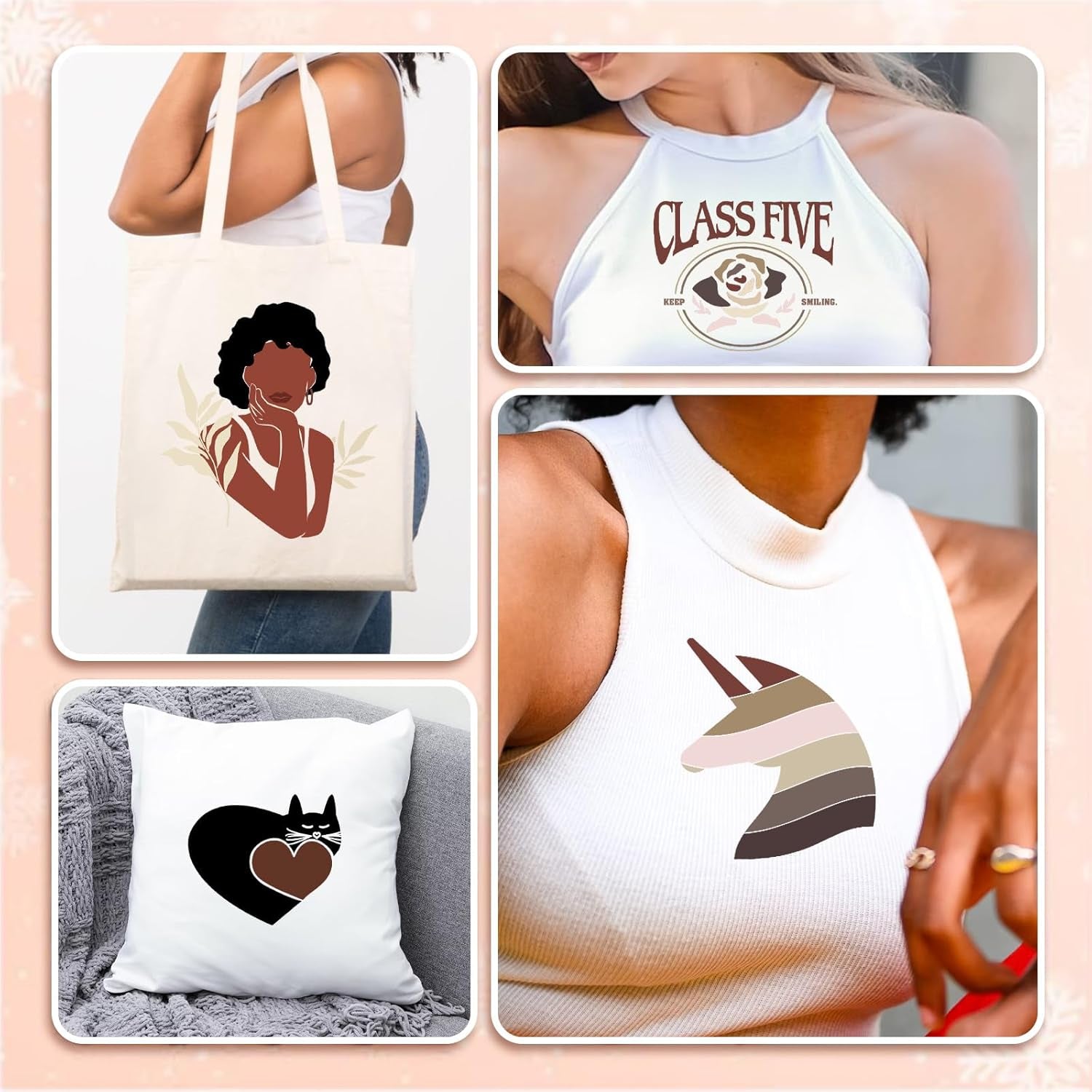 Skin Tone HTV Heat Transfer Vinyl Bundle for Shirts - 14 Sheets 12"×10" Brown Iron on Vinyl Tan Beige Apricot Khaki Cream HTV Vinyl for Cricut Silhouette Cameo, Easy to Cut & Weed