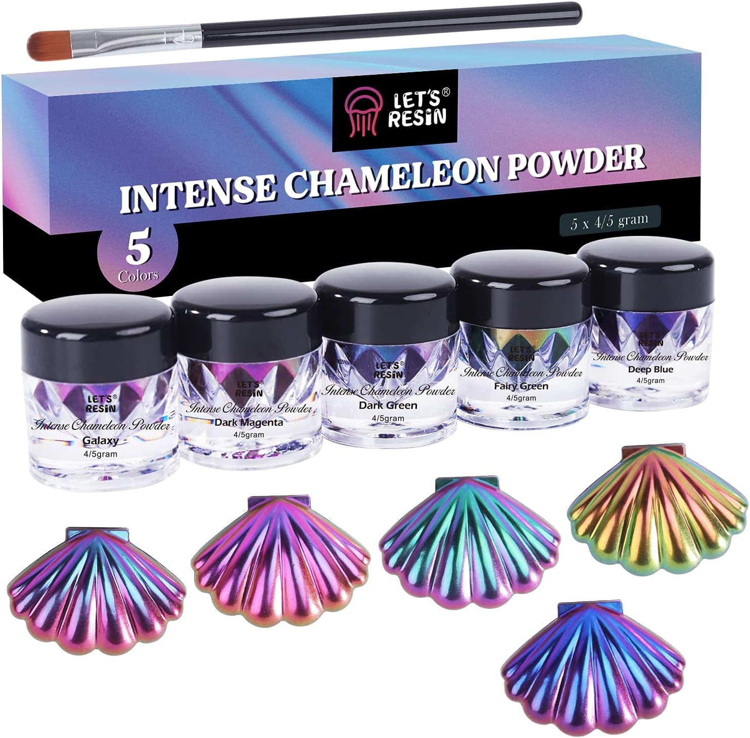 Mica Powder,Intense Chameleon Powder, Ultra Fine Colorshift Mica Powder for Epoxy Resin Crafts/Tumblers, Chrome Pigment Powder for Chameleon Nail Art/Paints/Soap Making