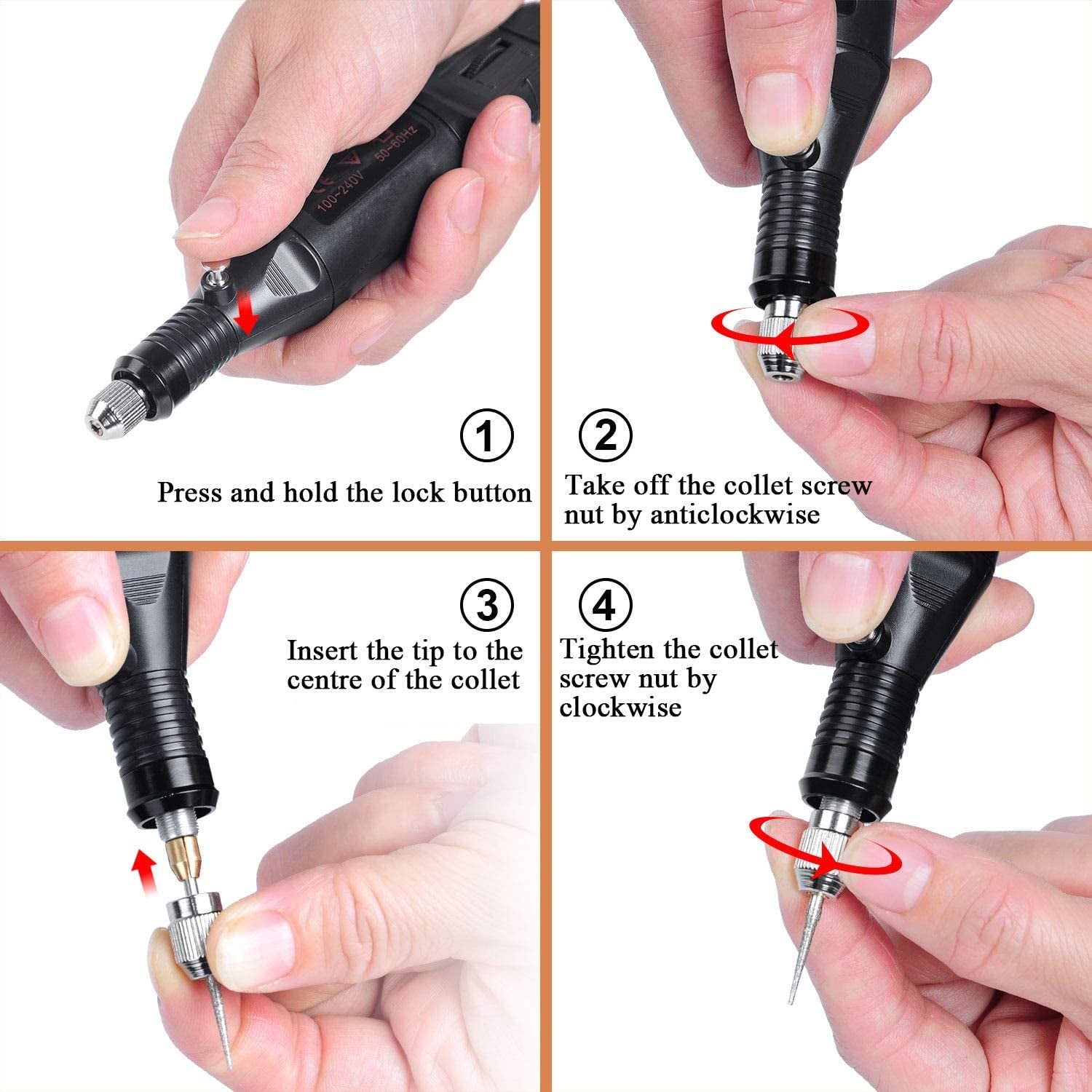 108 Pcs Engraving Tool Kit, Multi-Functional Electric Corded Micro Engraver Etching Pen DIY Rotary Tool for Jewelry Glass Wood Metal Plastic with Scriber, 82 Accessories and 24 Stencils - Black