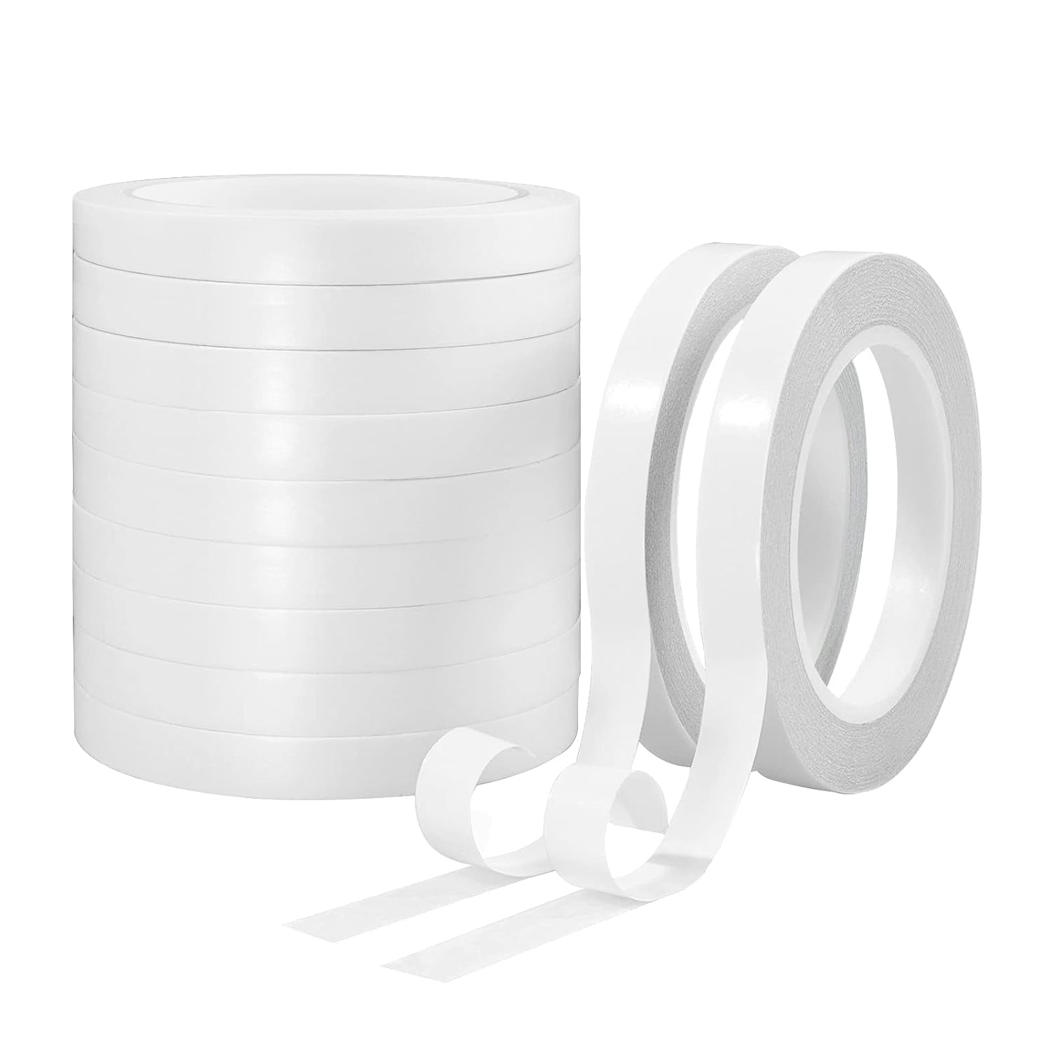 Double-Sided Tape for Arts, Crafts, Photography, Scrapbooking, Tear-By-Hand, Paper Backing (6 Rolls) (Width: 6Mm/ 9Mm/ 12Mm/ 15Mm)