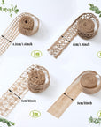 4 Rolls Burlap Ribbon Natural Jute Burlap Lace Ribbon Mesh Burlap Ribbon Weeding Ribbon Trim Craft Wrapping Ribbon for Holiday Party DIY Handmade Artist Home Decor Packaging