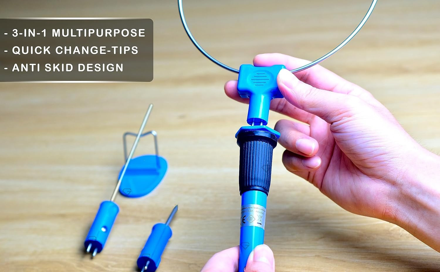 Perfect Mini Electric Hot Foam Cutter 3 in 1 Kit -  Hot Wire Styrofoam Cutting Knife, Heated Foam Carving Sculpting Tool, 100-240V Stainless Steel Wire Bowl Cutting Pen Engraver Tips