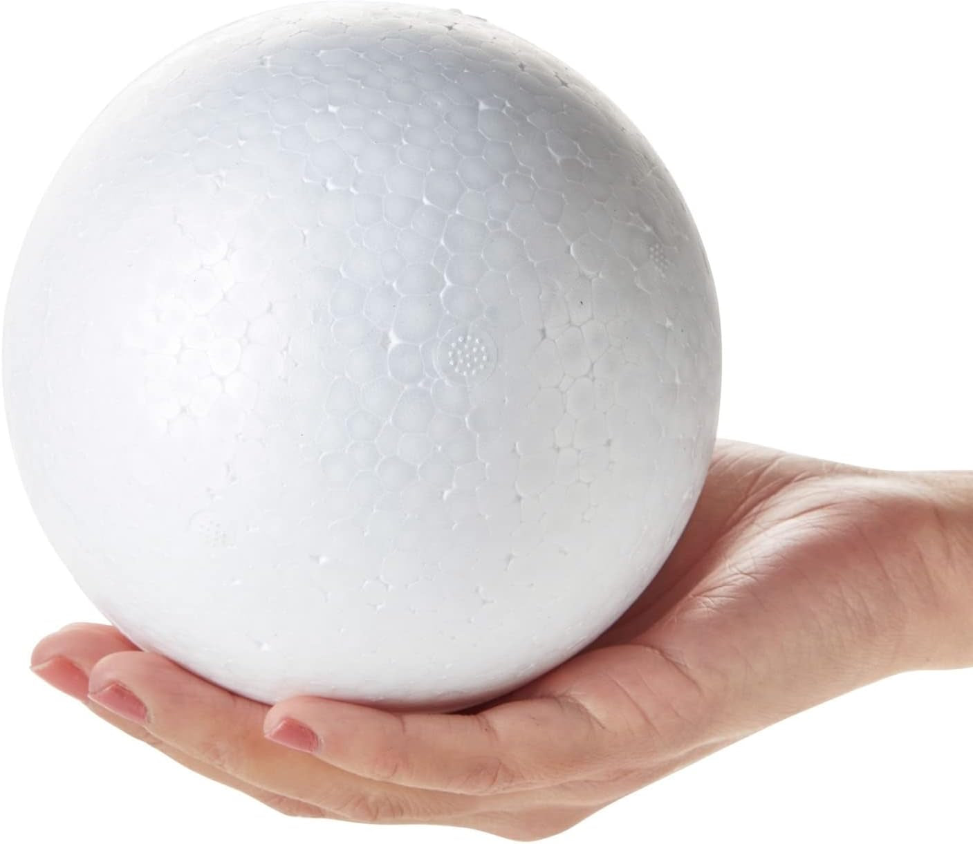 5 Inch Foam Balls for Crafts - 4 Pack Solid round White Polystyrene Spheres for Ornaments, DIY Projects, Craft Modeling