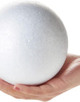 5 Inch Foam Balls for Crafts - 4 Pack Solid round White Polystyrene Spheres for Ornaments, DIY Projects, Craft Modeling
