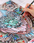 9 Pcs Diamond Painting Pen Rhinestone Picker Pencil Set Self Adhesive Nail Dotting Wax Pen with Pencil Sharpener Resin Point Drill Pens 5D Crystal Gem Pick up Tools DIY Nail Art Accessories