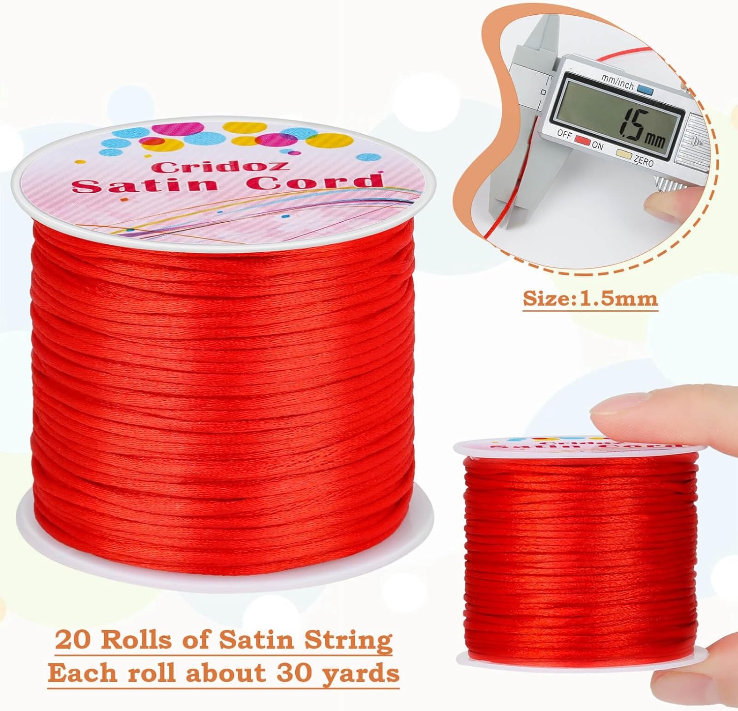 12 Rolls Nylon String for Bracelets, Satin Rattail Silk Cord Silky Beading String for Kumihimo, Braided Bracelets, Pendants Necklace, Macrame Craft, Keychains Lanyards, Jewelry Making