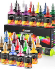Airbrush Paint, 28 Colors Airbrush Paint Set (30 Ml/1 Oz), Ready to Spray, Opaque & Neon Colors, Water-Based, Premium Acrylic Airbrush Paint Kit for Beginners, Hobbyist and Artists