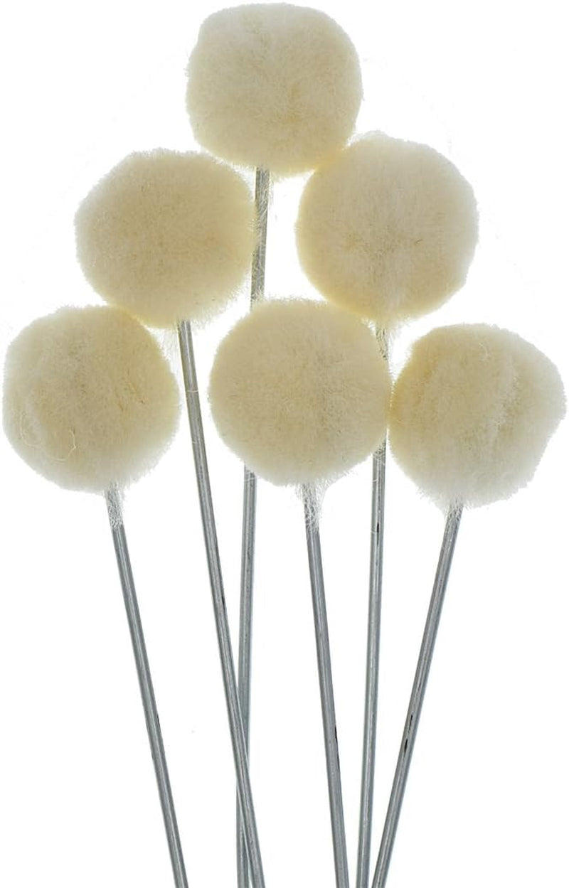 50 Pieces Wool Daubers Ball Brush Leather Dye Dauber Dyeing Applicator with Metal Handle for DIY Crafts Projects