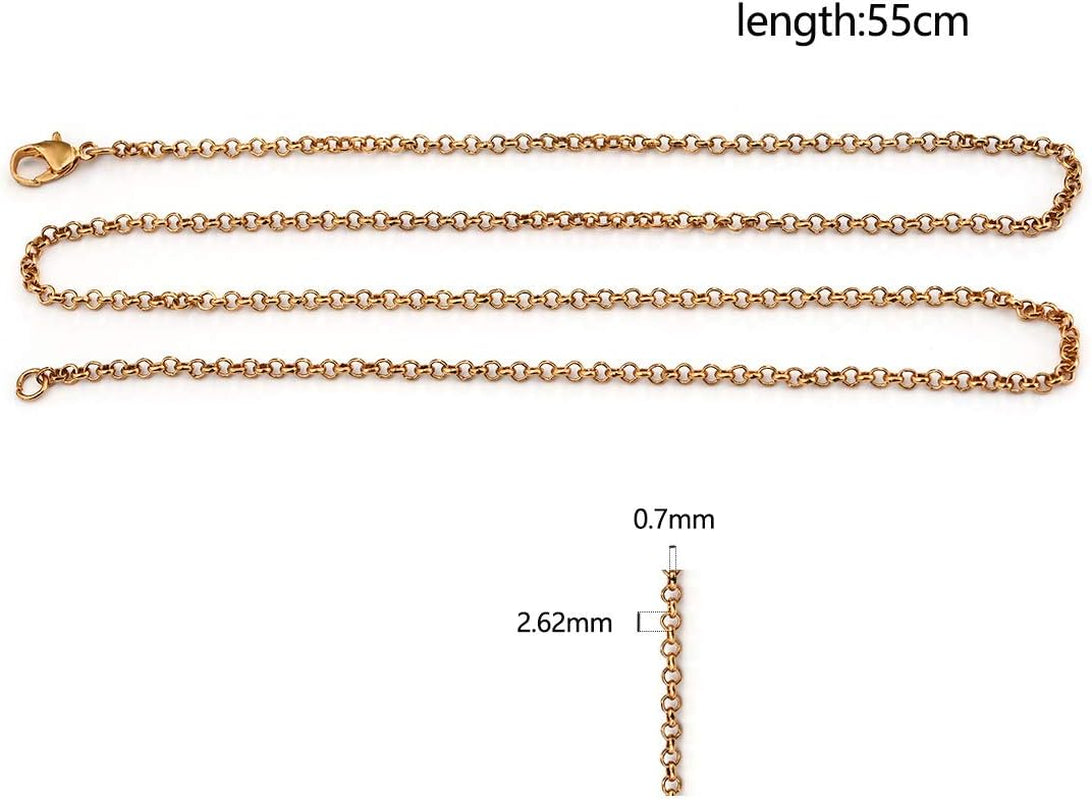 40 Packs 10 Colors Brass Necklace Chains 21 Inch Link Cable Chain Necklace with Lobster Clasps Bulk for Jewelry Making
