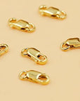 4Pcs/Set 14K Solid Yellow Gold Jewelry Lobster Clasp Bead Open Jump Ring (8Mmx3Mm)