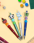 Silicone Focal Beads for Pens Characters Silicone Accessory Kit 18 Pcs Colorful round Silicone Beads for Keychain Making Bracelet Necklace Handmade Crafts (Animal)