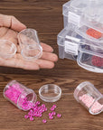 Bead Organizer Box, Diamond Painting Art Storage Box, Diamond Painting Art Accessories Bead Storage Containers 14 Slots Clear Embroidery Bead Storage Organizer Container with Lids for Beads (2 Pack)