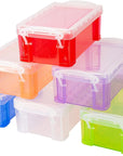 Small Plastic Box, 4.3" X 2.3" X 1.5" Stackable Mini Storage Box with Lid, Clear Organizer Container for Jewelry Beads Small Crafts Items Accessories - 6 Pack