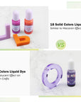 LET’S Resin 18 Colors Epoxy Pigment, Opaque Liquid Resin Colorant Each 0.35Oz,Odorless Epoxy Resin Dye Solid Color Liquid Dye for Resin Jewelry DIY Crafts Art Making