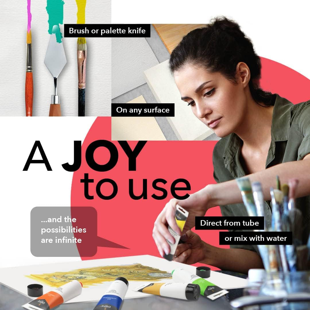 12 Large Acrylic 75Ml Paint Tubes Set for Adults Beginner Artists Students | Ideal for Canvas Wood Ceramic Fabric and Nail Art