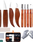 Wood Carving Tools Set, Wood Whittling Kit for Beginners Kids and Adults - Wood Carving Kit with Detail Wood Carving Knife, Whittling Knife, Wood Chisel Knife, Gloves, Carving Knife Sharpener