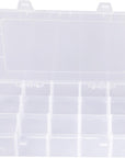 Tackle Box Organizer Plastic Organizer Box with Dividers Bead Organizer Box Container Clear Snackle Box Container Large 15 Grid Box Organizer