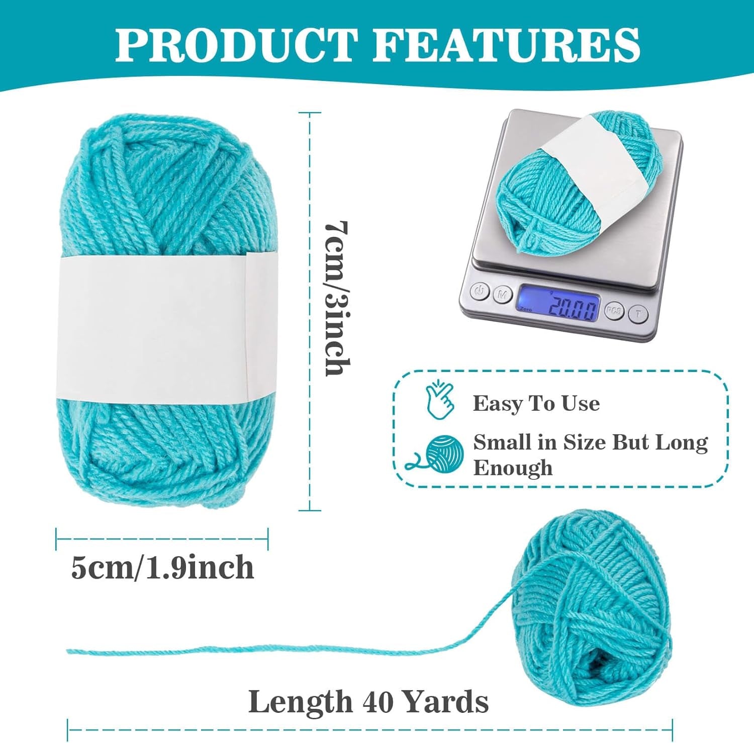 15X20G Acrylic Yarn for Crocheting - Soft Knitting Yarn for Crafts Multicolor Yarn Skeins for Crocheting DIY Yarn Bulk for Handicraft Knitting Yarn Scarves Gift for Beginners Adults