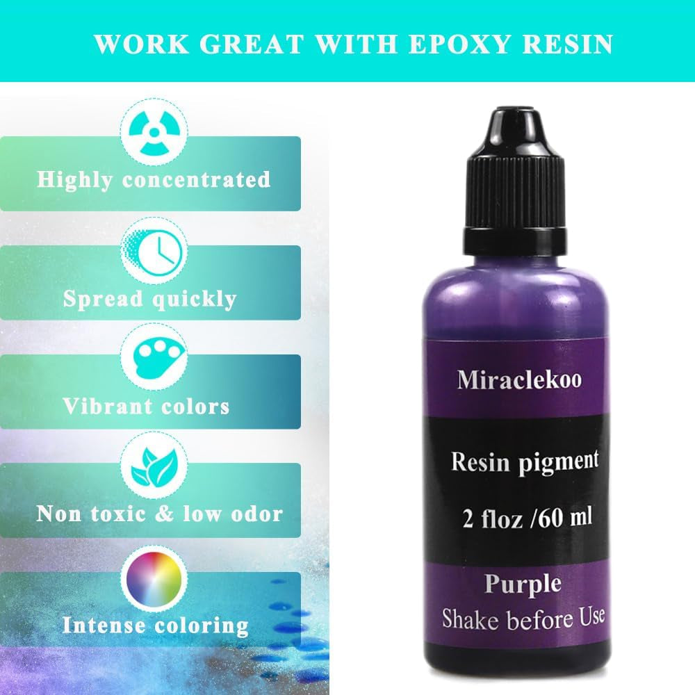 Purple Epoxy Resin Color Dye Colorant Liquid Epoxy Resin Pigment,60Ml,Translucent