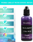 Purple Epoxy Resin Color Dye Colorant Liquid Epoxy Resin Pigment,60Ml,Translucent