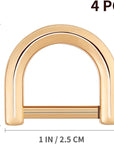 D-Rings Screw in Shackle Horseshoe U Shape D Ring DIY Leather Craft Purse Keychain Accessories for Strap 2Cm (Gold)