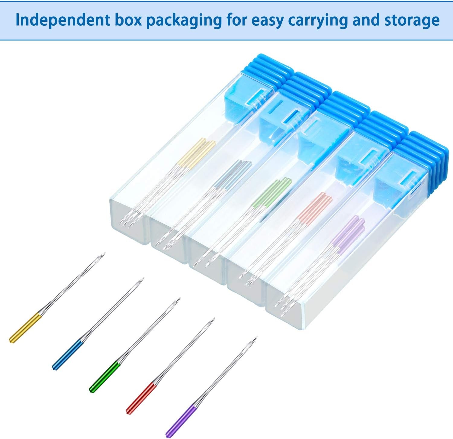 30 Pieces Sewing Machine Needles Universal Regular Point Machine Needles for Home Sewing Machine Compatible with Singer, Brother and Old Sewing Machine