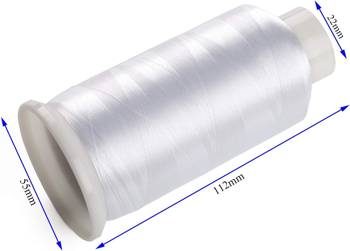 2 Bobbin Thread for Sewing and Embroidery Machine 1 Black and 1 White 5500 Yards Each - 60WT Polyester Bobbin Fill Thread Bottom Threads